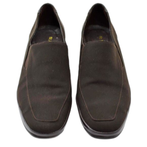 Rangoni Firenze Italy Brown Stretch Fabric Leather Loafers - Women's Size 6B - Picture 3 of 7